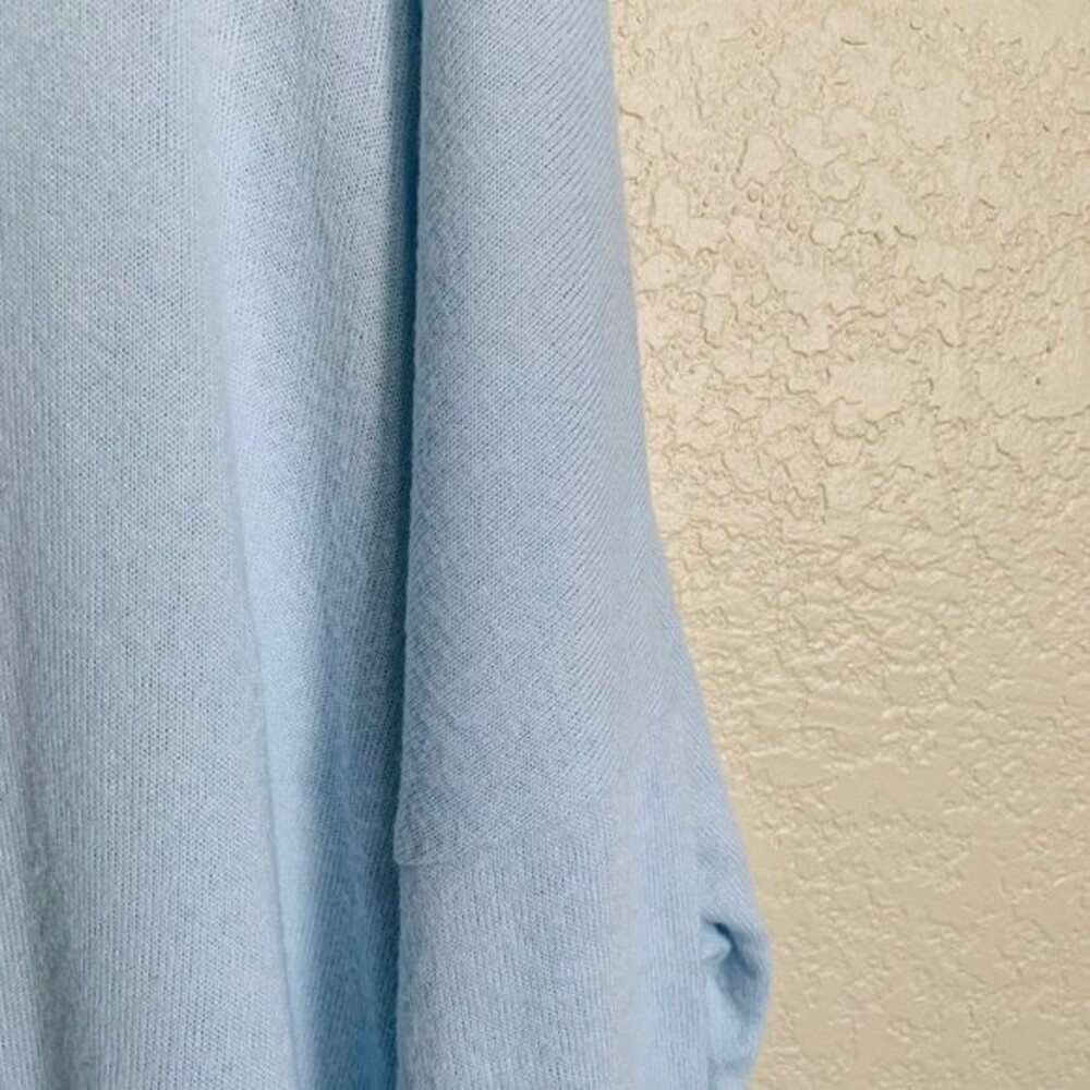 Lucky Brand light blue sweater women  turtleneck long sleeve tunic size M boho - Picture 7 of 9